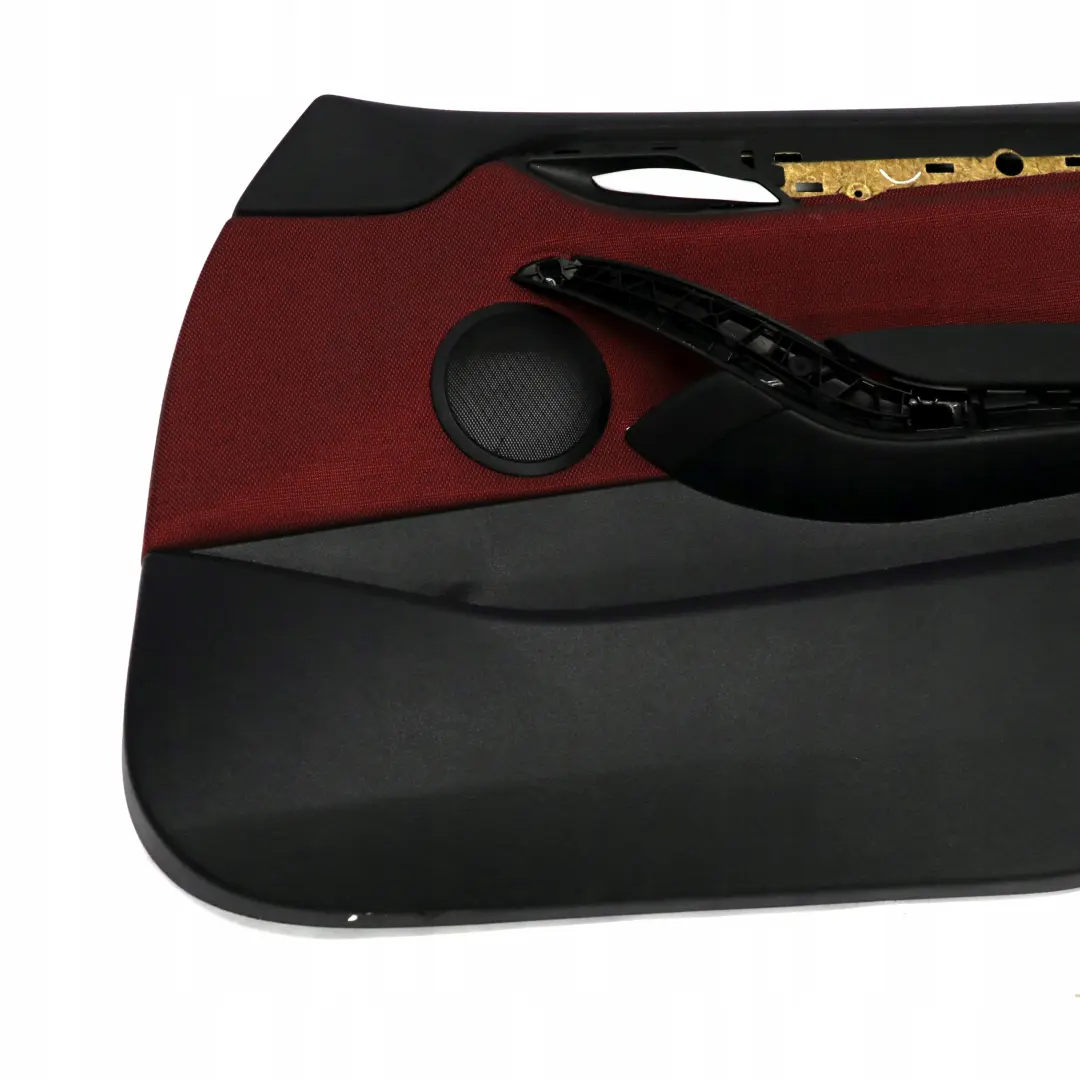 Front Right O/S Door Card Lining Trim Fabric Cloth Vermilion Red to BMW X1 E84 with Part number 7320192 BMW X1 E84 Front Right O/S Door Card Lining Trim Fabric Cloth Vermilion Red - SKU 7320192 - Part number 7320192