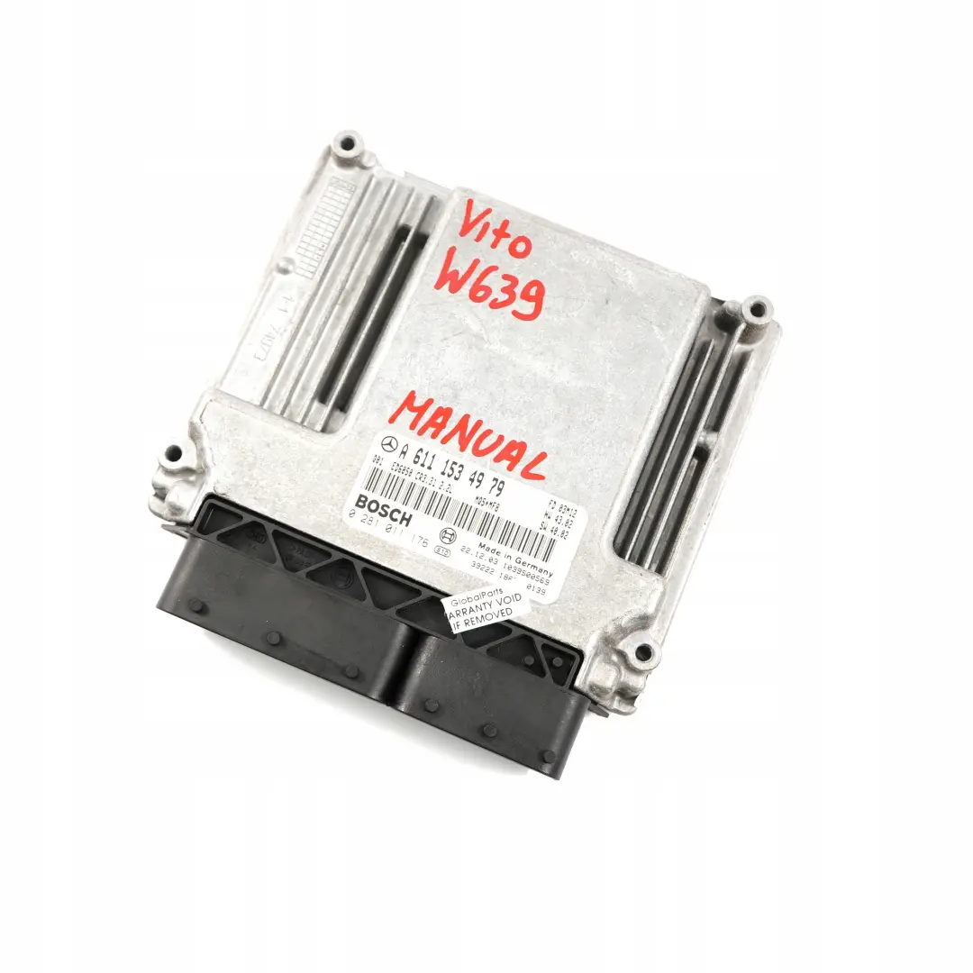  Mercedes-Benz Vito Viano W639 Engine Control Unit Module ECU Manual - SKU A6111534979 - Part number A6111534979