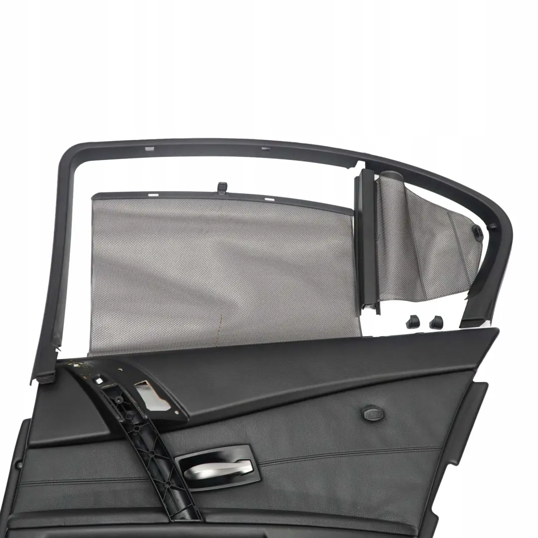 BMW 5 E60 Rear Left N/S Door Card Black Leather Trim Panel Roller Blinds Set - SKU 7079391/2 - Part number 7079391