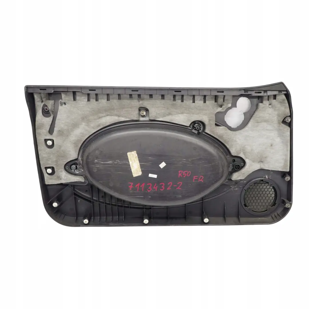 Front Right O/S Door Card Side Trim Panther Anthracite Black to BMW Mini R50 R53 with Part number 7113432 BMW Mini R50 R53 Front Right O/S Door Card Side Trim Panther Anthracite Black - SKU 7113432-2 - Part number 7113432