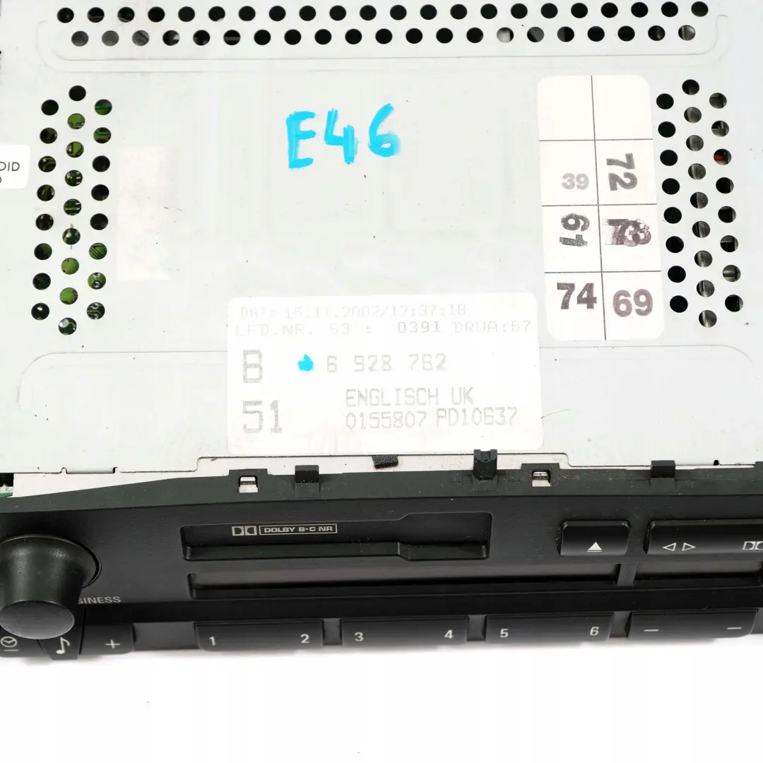 BMW E46 Radio Business Cassette Player 6928762 - SKU 6943427 - Número de pieza 6943427