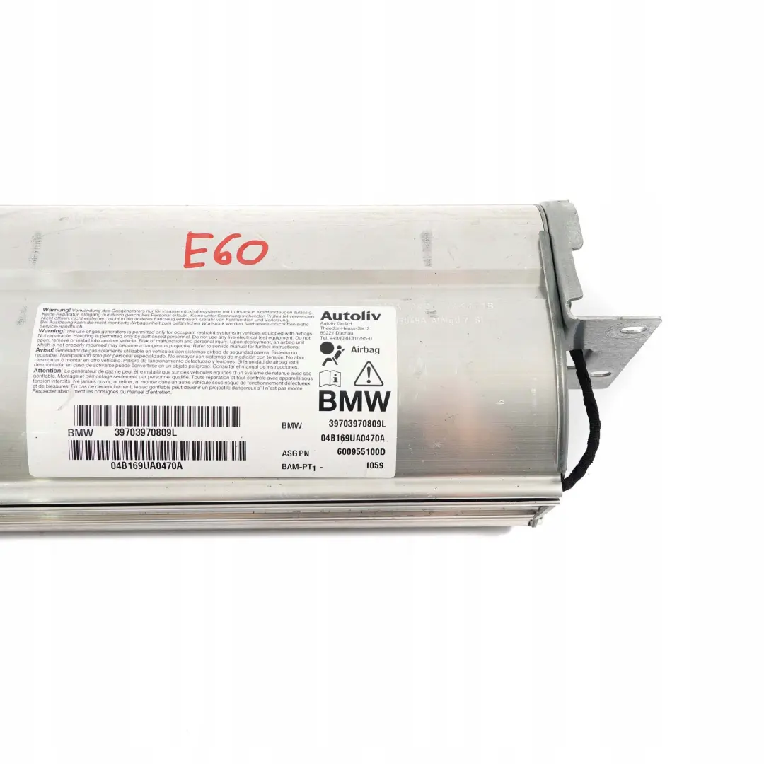 Airbag Del Pasajero Delantero BMW E60 E61 Panel Lateral Del Tablero para con número de pieza 7039708 Airbag Del Pasajero Delantero BMW E60 E61 Panel Lateral Del Tablero - SKU 7039708 - Número de pieza 7039708