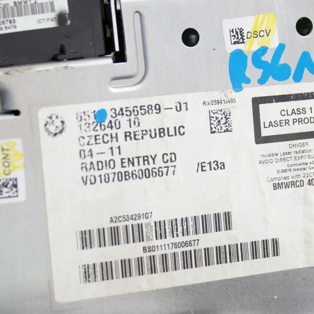 Radio CD radioodtwarzacz do MINI R55 R56 R57 LCI R60 o numerze 3456589 MINI R55 R56 R57 LCI R60 Radio CD radioodtwarzacz - SKU 3456589 - Numer Części 3456589