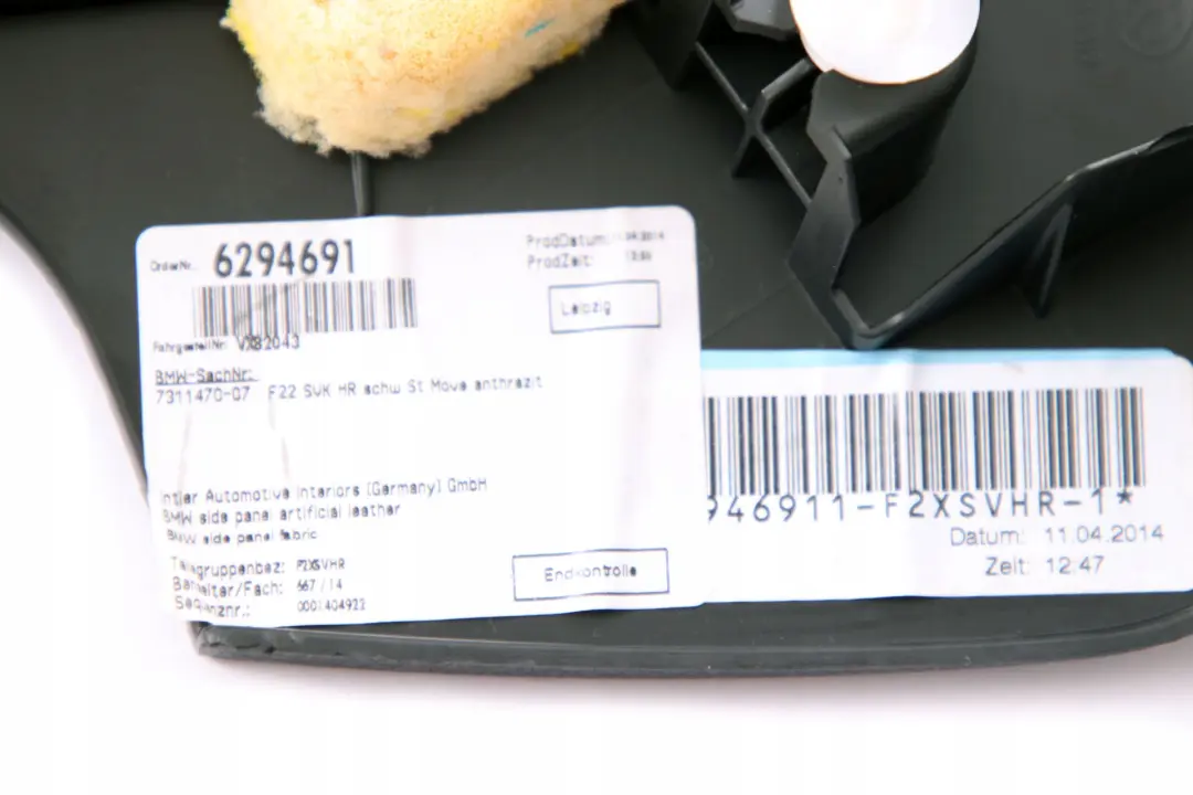 BMW F22 Carenage Lateral Arriere Droite Tissu Deplacer Anthracite - SKU 7311470 - Numéro de pièce 7311470