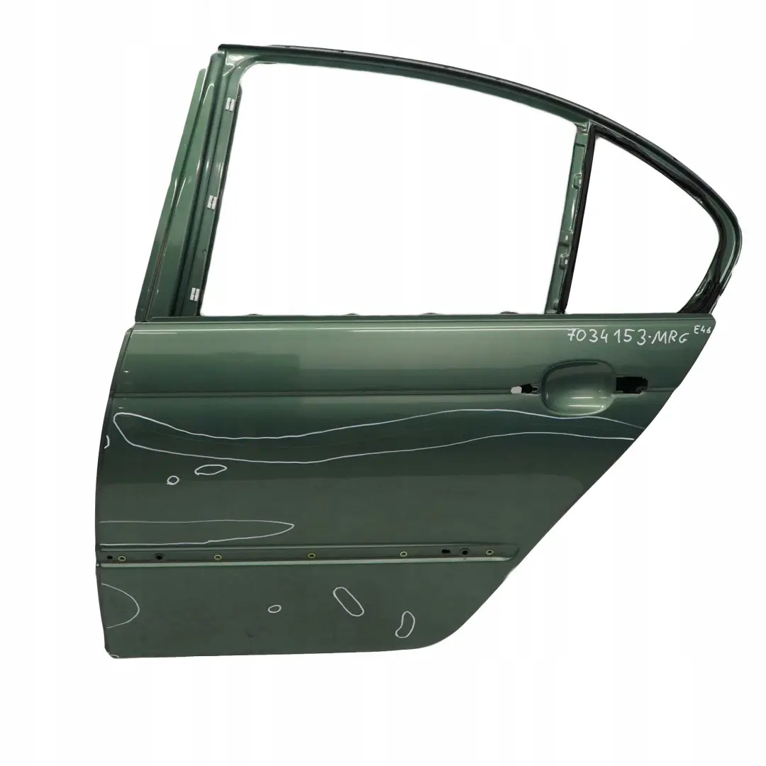 Door Rear Left N/S Meergruen Sea Green - 393 to BMW 3 Series E46 Saloon with Part number 7034153 BMW 3 Series E46 Saloon Door Rear Left N/S Meergruen Sea Green - 393 - SKU 7034153-MRG - Part number 7034153