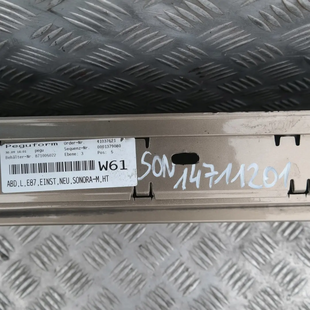 BMW E87 Sill Strip Faldón Lateral Izquierdo Sonora Metallic - A23 - SKU 0032949-SON - Número de pieza 51770032949