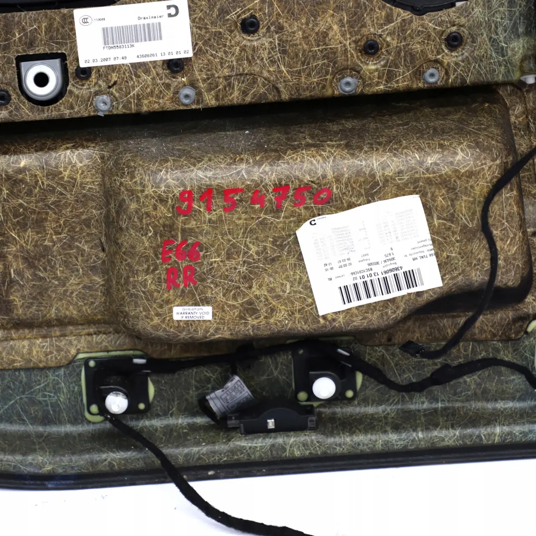 BMW 7 er E66 Türverkleidung Abdeckung Hinten Rechts Leder Nasca Schwarz - SKU 9154750 - Teilenummer 9154750