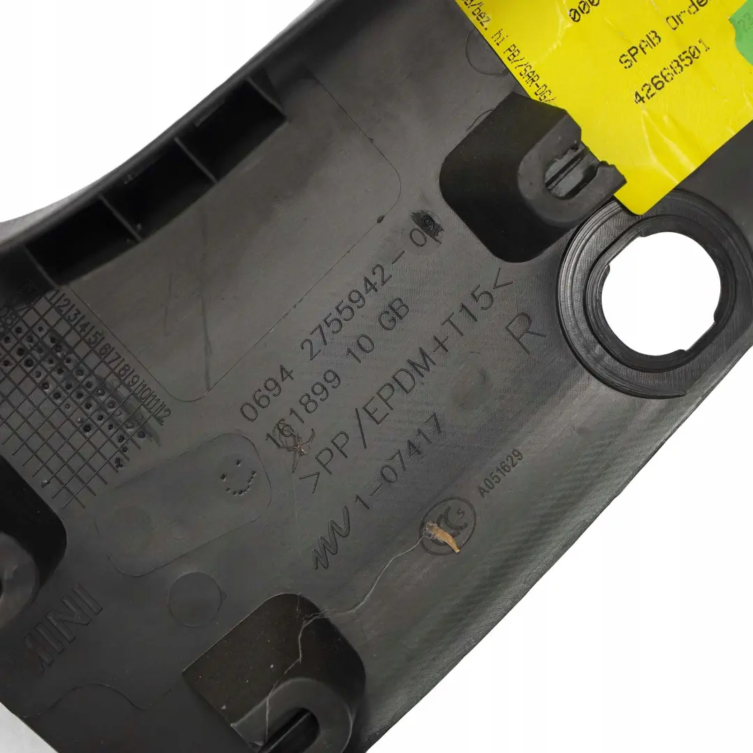 Lateral Side Trim Panel Rear Right O/S Carbon Black Piano to Mini Clubman R55 LCI with Part number 7299734 Mini Clubman R55 LCI Lateral Side Trim Panel Rear Right O/S Carbon Black Piano - SKU 7299734-1 - Part number 7299734