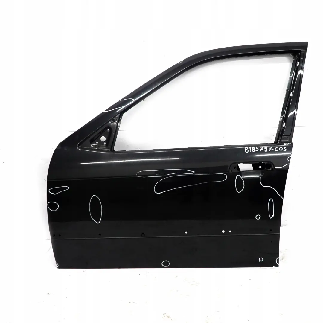 Door Front Left N/S Cosmosschwarz Black Metallic - 303 to BMW 3 E36 Saloon Touring with Part number 8185797 BMW 3 E36 Saloon Touring Door Front Left N/S Cosmosschwarz Black Metallic - 303 - SKU 8185797-COS - Part number 8185797