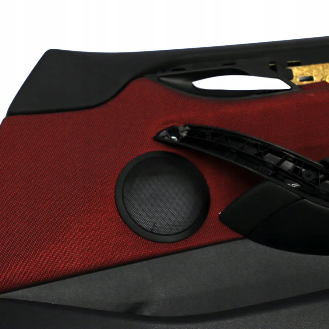 Front Right O/S Door Card Lining Trim Fabric Cloth Vermilion Red to BMW X1 E84 with Part number 7320192 BMW X1 E84 Front Right O/S Door Card Lining Trim Fabric Cloth Vermilion Red - SKU 7320192 - Part number 7320192