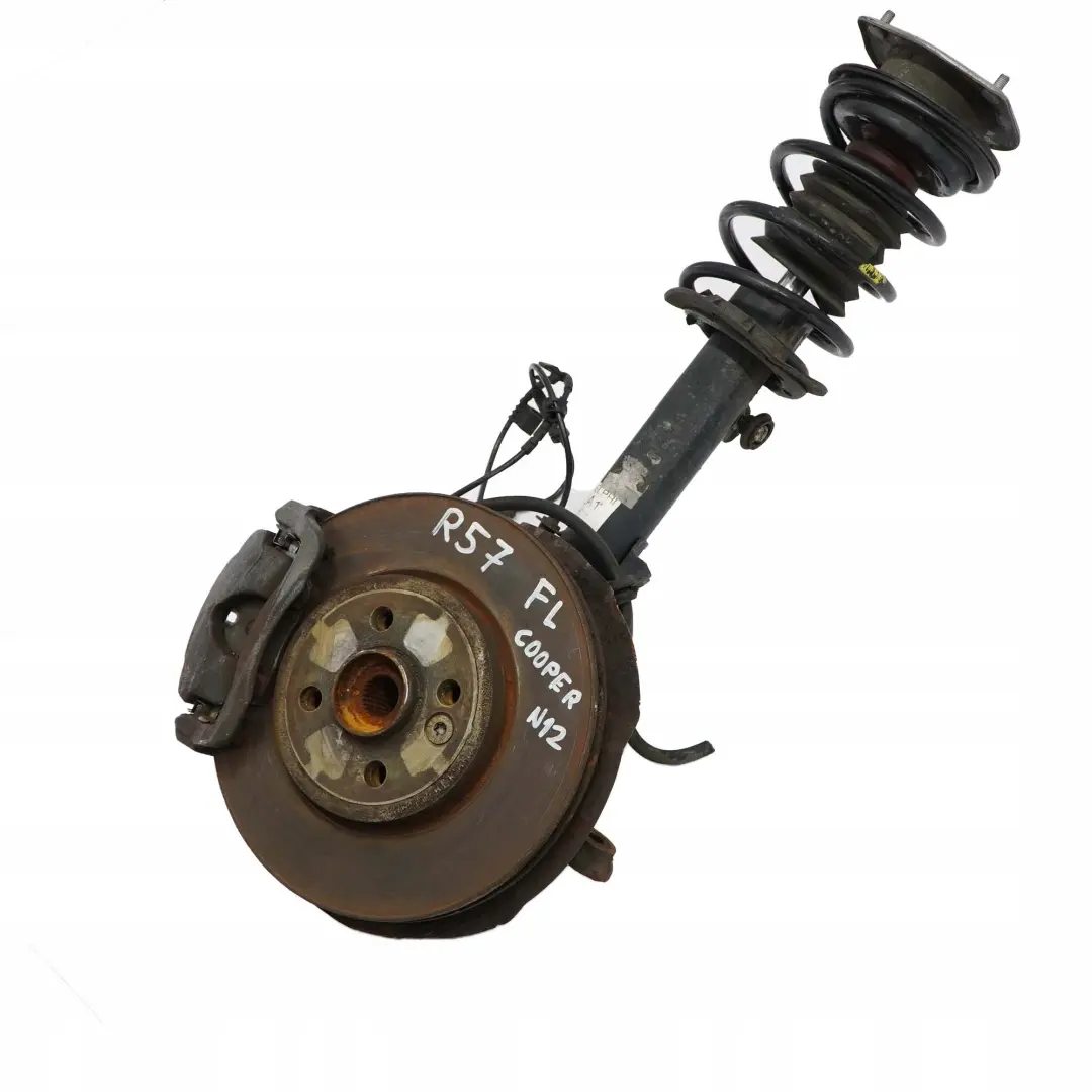 Front Left N/S Spring Strut Suspension Leg Brake Hub to BMW Mini R57 Cabrio N12 with Part number 6789551 BMW Mini R57 Cabrio N12 Front Left N/S Spring Strut Suspension Leg Brake Hub - SKU 6789551-1 - Part number 6789551