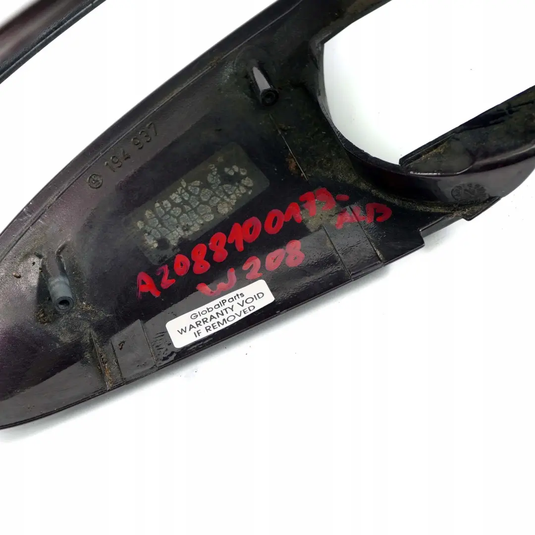Mercedes-Benz CLK W208 Left N/S Cover Wing Mirror Housing Almandine Black to with Part number A2088100179 Mercedes-Benz CLK W208 Left N/S Cover Wing Mirror Housing Almandine Black - SKU A2088100179-ALB - Part number A2088100179