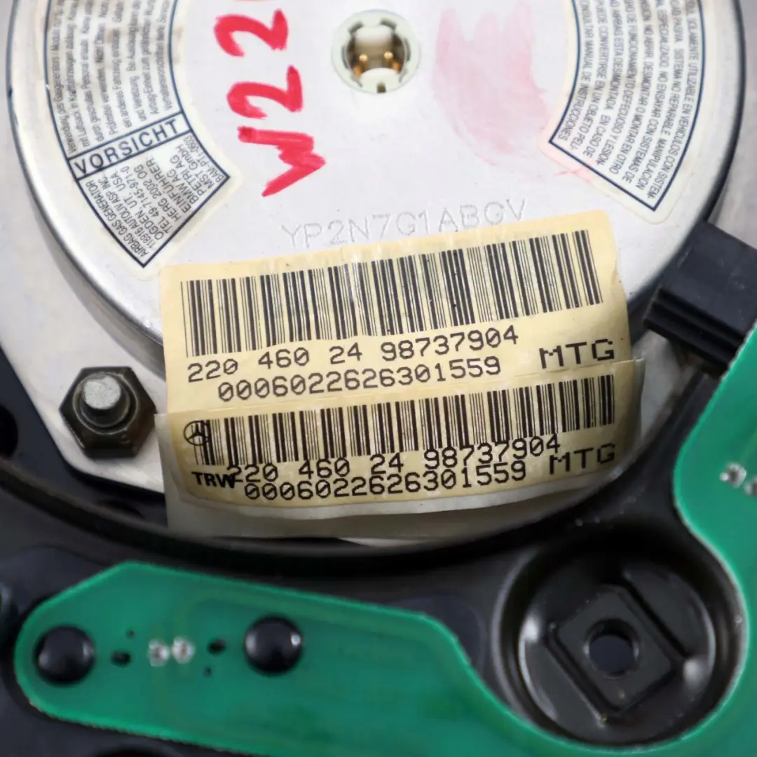 Mercedes-Benz CL S W215 W220 Steering Wheel Airbag Air Bag Grey to with Part number A2204602498 Mercedes-Benz CL S W215 W220 Steering Wheel Airbag Air Bag Grey - SKU A2204602498 - Part number A2204602498