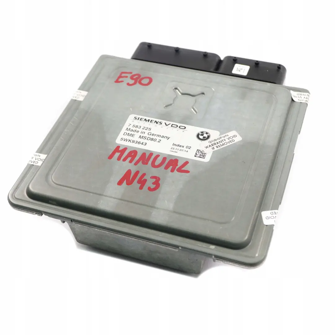 BMW 1 3 Series E87 LCI E90 Petrol N43 DME Engine Control Unit Manual - SKU 7583225 - Part number 7583225