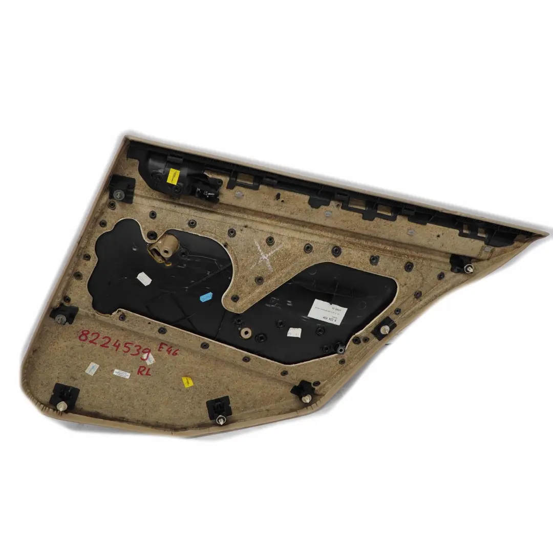 BMW 3 E46 Saloon Touring Rear Left N/S Trim Panel Door Card Leather Light Beige - SKU 8224539 - Part number 8224539