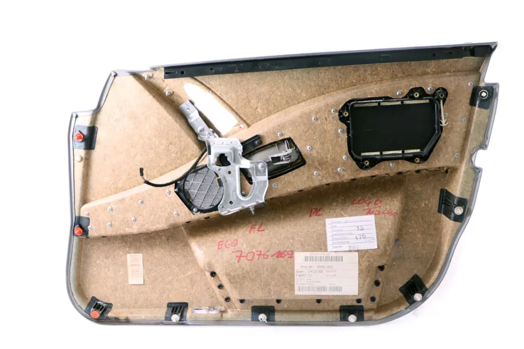 BMW 5 Series E60 E61 Door Card Lining Leather Trim Panel Front Left N/S Grey - SKU 7076169 - Part number 7076169