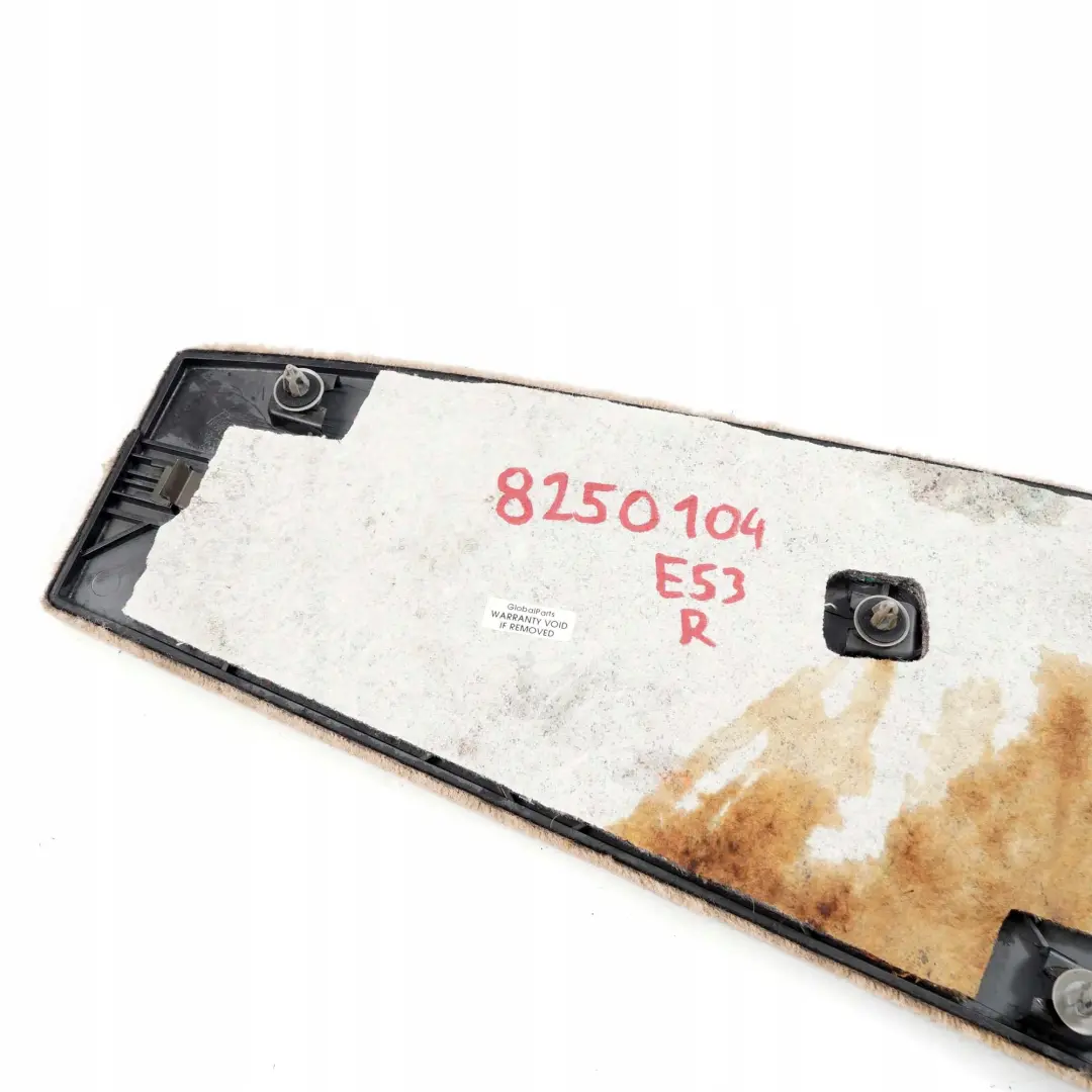BMW X5 E53 Mittenkonsole Unterteil Hinten Rechts Hellbeige - SKU 8250104 - Teilenummer 8250104
