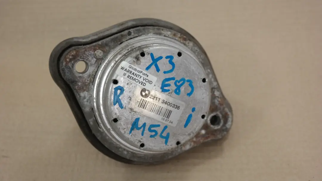 Mount Rubber Right O/S to BMW X3 Series E83 Engine with Part number 3421296 BMW X3 Series E83 Engine Mount Rubber Right O/S - SKU 3421296 - Part number 3421296