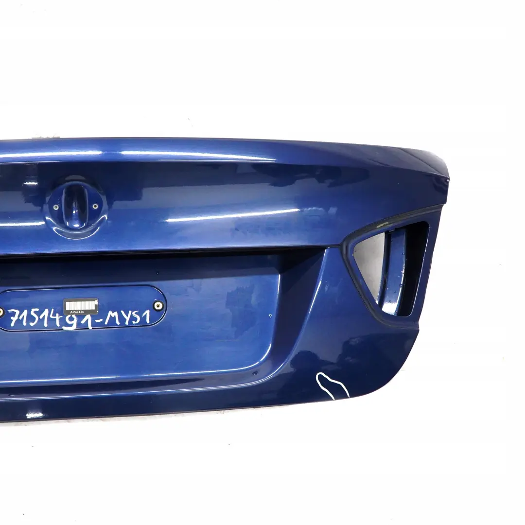 Boot Trunk Lid Tailgate Bootlid MYSTIC BLAU BLUE to BMW 3 SERIES 1 E90 Saloon Rear with Part number 41627151491 BMW 3 SERIES 1 E90 Saloon Rear Boot Trunk Lid Tailgate Bootlid MYSTIC BLAU BLUE - SKU 7151491-MYS1 - Part number 41627151491