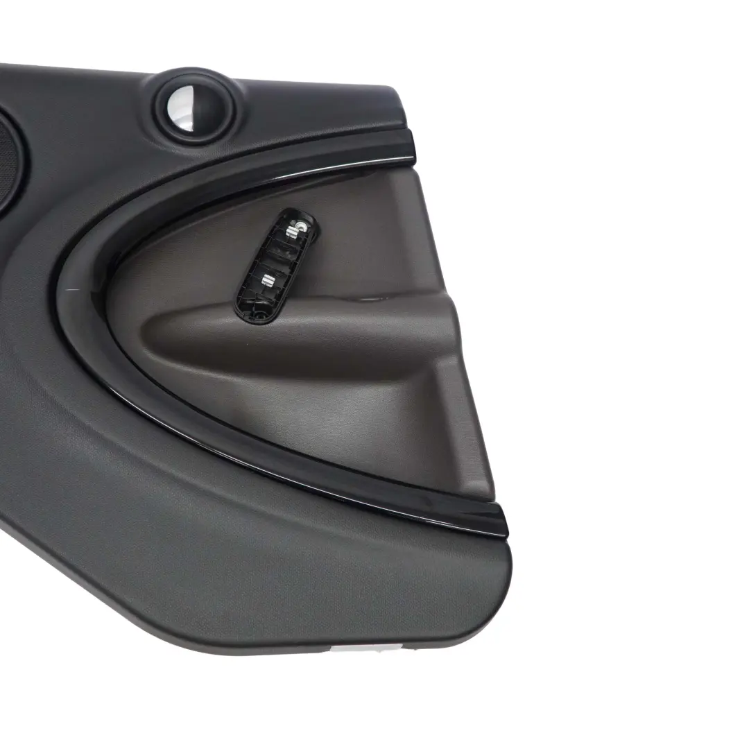 Left Door Card Trim Panel Black Dark Tobacco para Mini Countryman R60 Rear con número de pieza 9807605 Mini Countryman R60 Rear Left Door Card Trim Panel Black Dark Tobacco - SKU 9807605 - Número de pieza 9807605