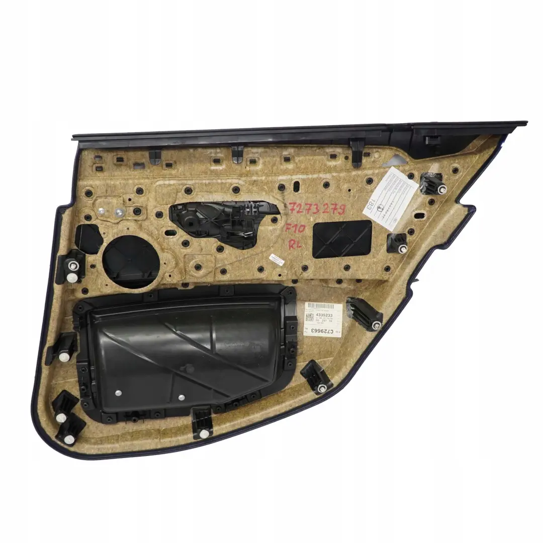 Reihe F10 F11 Türverkleidung Türpappe Hinten Links Leder Schwarz für BMW 5 mit Teilenummer 7273279 BMW 5 Reihe F10 F11 Türverkleidung Türpappe Hinten Links Leder Schwarz - SKU 7273279 - Teilenummer 7273279
