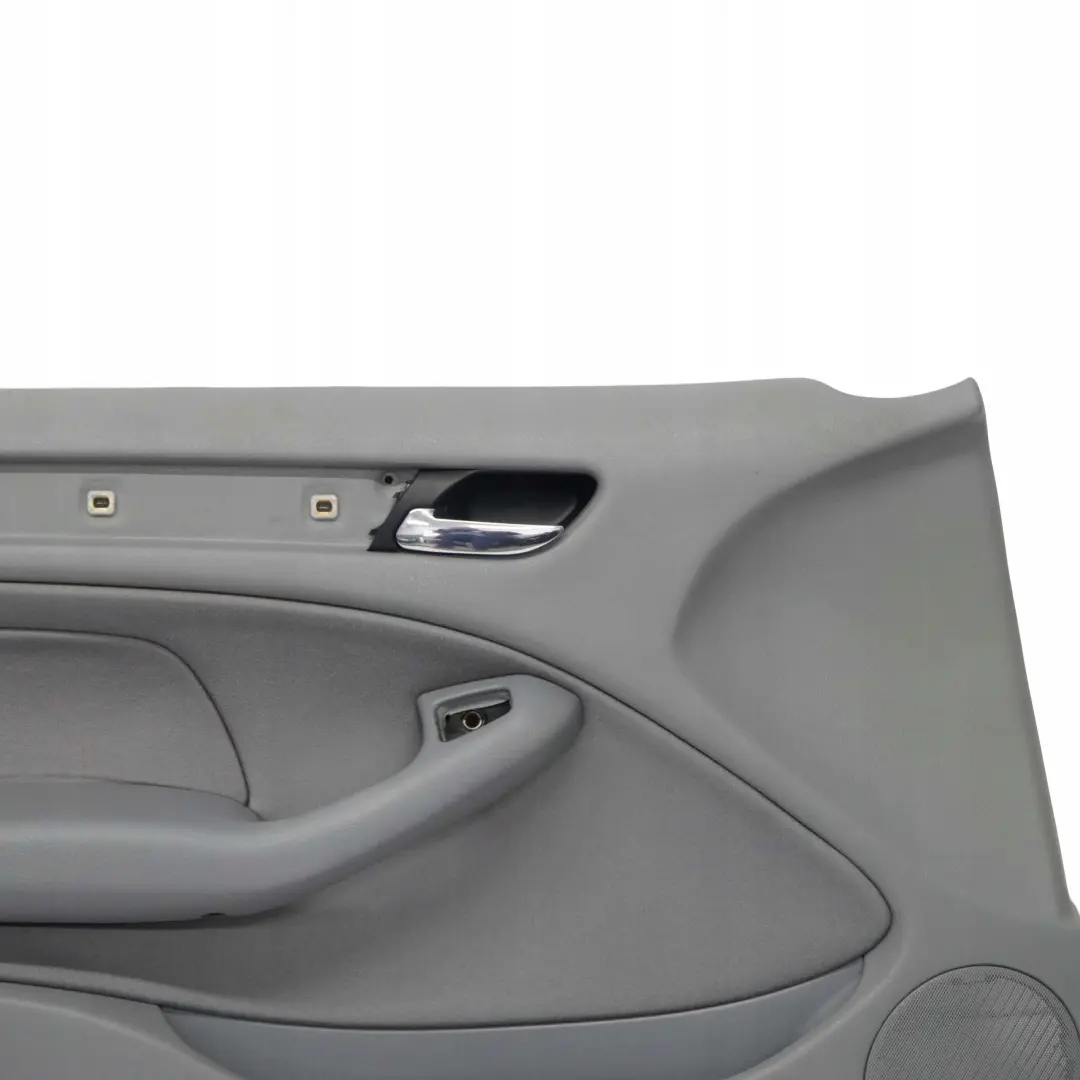 Front Left N/S Trim Panel Door Card Cloth Fabric Grey to BMW 3 E46 Saloon Touring with Part number 7043053 BMW 3 E46 Saloon Touring Front Left N/S Trim Panel Door Card Cloth Fabric Grey - SKU 7043053 - Part number 7043053