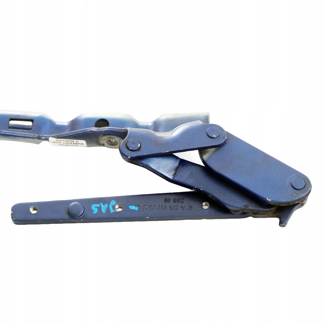 Mercedes-Benz C-Class W203 Hinge Left N/S Bonnet Front Jaspisblau Blue - 345 to with Part number A2038800328 Mercedes-Benz C-Class W203 Hinge Left N/S Bonnet Front Jaspisblau Blue - 345 - SKU A2038800328-JAS - Part number A2038800328