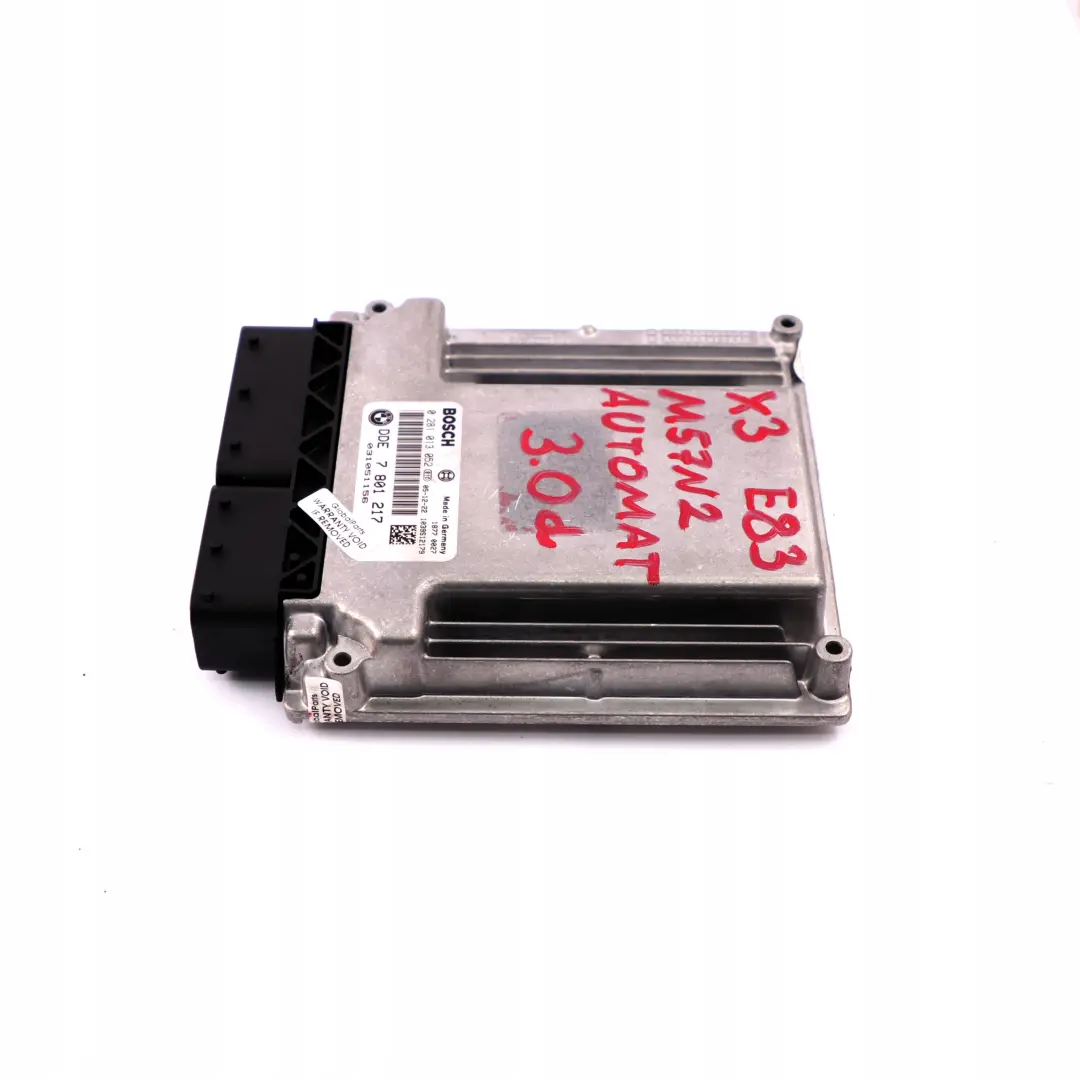 M57N2 218HP ECU DME Unit Automatic Transmition to BMW X3 Series E83 3.0d with Part number 7801217 BMW X3 Series E83 3.0d M57N2 218HP ECU DME Unit Automatic Transmition - SKU 7801217 - Part number 7801217