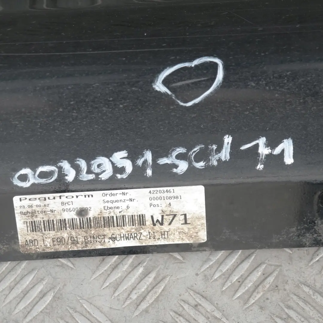 BMW SERIE 3 11 E90 E91 Faldón lateral izquierdo Schwarz Black 2 - 668 - SKU 0032951-SCH11 - Número de pieza 32951