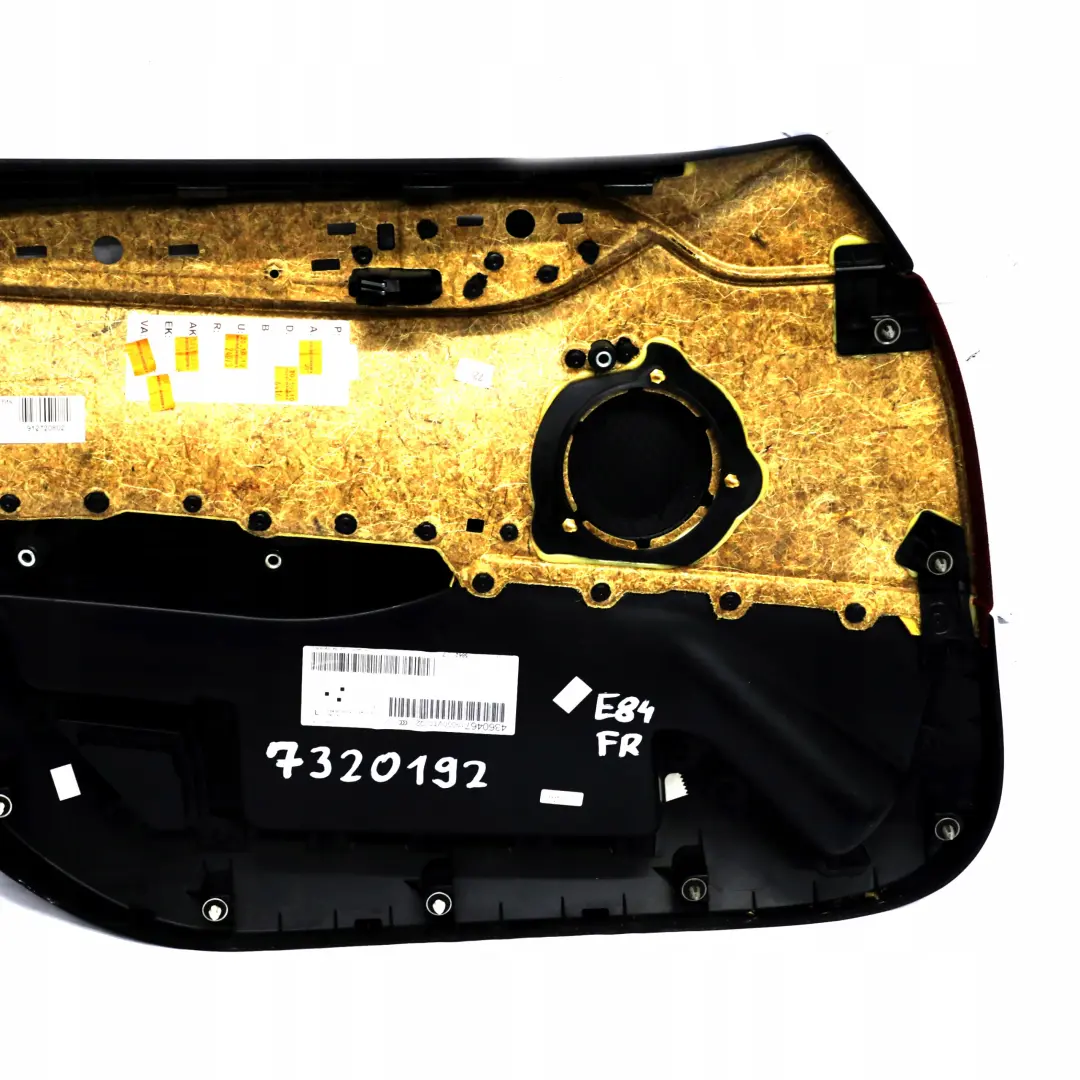 Delantero Derecho Forro Tarjeta Puerta Tela Tela Rojo Bermellon para BMW X1 E84 con número de pieza 7320192 BMW X1 E84 Delantero Derecho Forro Tarjeta Puerta Tela Tela Rojo Bermellon - SKU 7320192 - Número de pieza 7320192