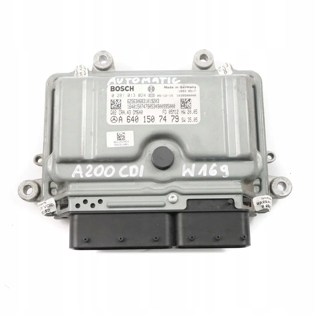 Mercedes-Benz W169 W245 A B 200 CDI Engine Control Unit Module ECU  - SKU A6401507479 - Part number A6401507479