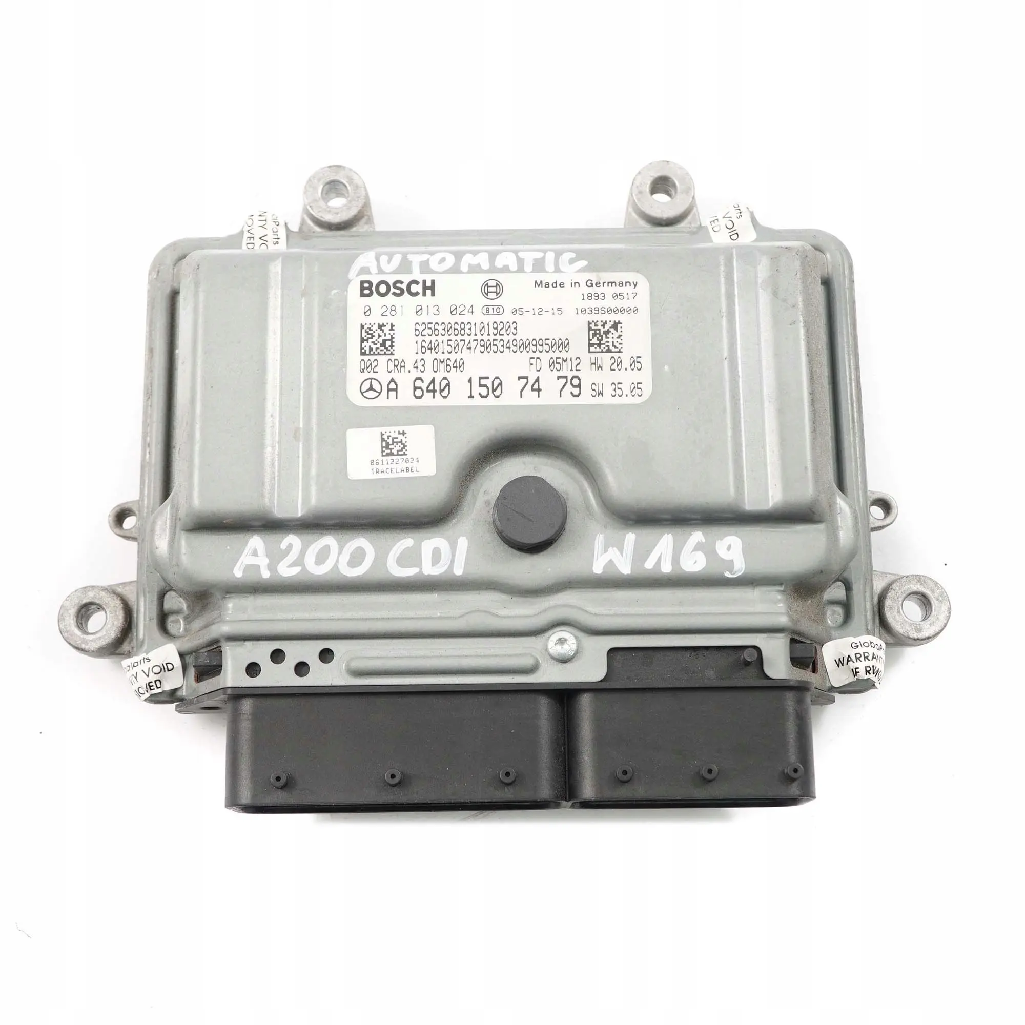 Mercedes-Benz W169 W245 a B 200 CDI Unit? di Controllo Del Motore A6401507479