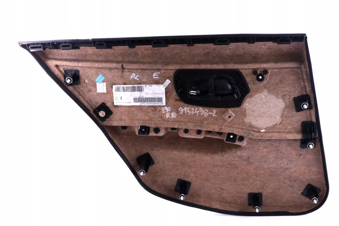 Tapicerka boczek drzwi prawy tył alcantara do BMW E90 o numerze 9152498 BMW E90 Tapicerka boczek drzwi prawy tył alcantara - SKU 9152498-1 - Numer Części 9152498