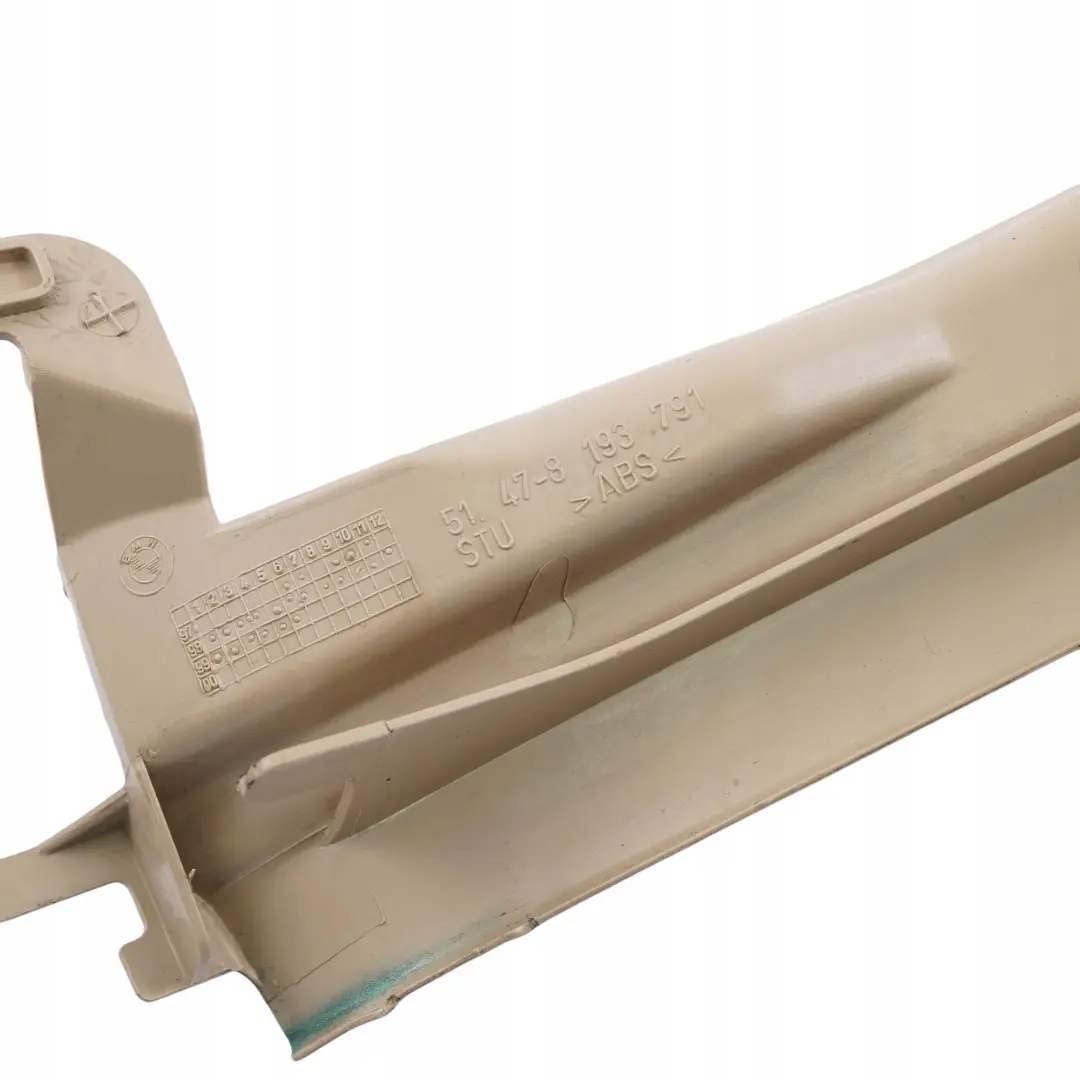 Strip Entrance Rear Left N/S Inner Trim Light Beige to BMW 3 E46 Cover with Part number 8193791 BMW 3 E46 Cover Strip Entrance Rear Left N/S Inner Trim Light Beige - SKU 8227523 - Part number 8193791