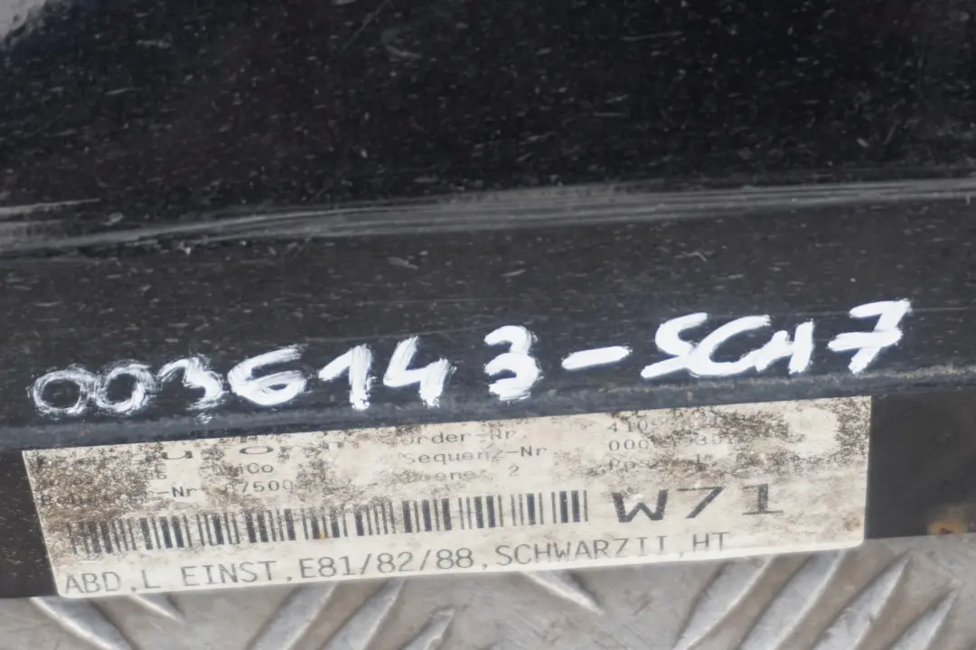 Sill Strip Side Skirt Left N/S Schwarz 2 Black - 668 to BMW 1 SERIES 7 E81 E82 E88 with Part number 0036143 BMW 1 SERIES 7 E81 E82 E88 Sill Strip Side Skirt Left N/S Schwarz 2 Black - 668 - SKU 0036143-SCH7 - Part number 0036143