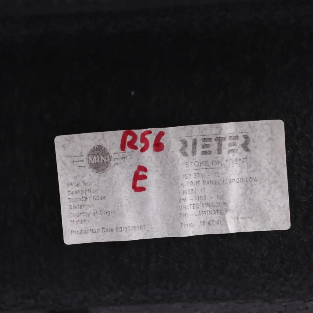 MINI R56 Tapicerka obudowa bagażnika lewy tył - SKU 2752371-1 - Numer Części 2752371