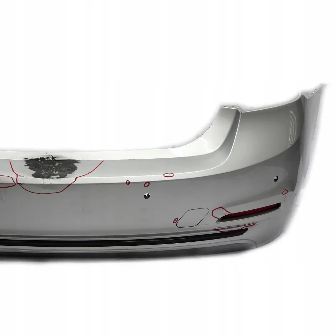 Bumper Trim Panel PDC Glacier Silver Metallic A83 to BMW 3 F30 LCI Sport Line Rear with Part number 7384603 BMW 3 F30 LCI Sport Line Rear Bumper Trim Panel PDC Glacier Silver Metallic A83 - SKU 7384603-GSB - Part number 7384603