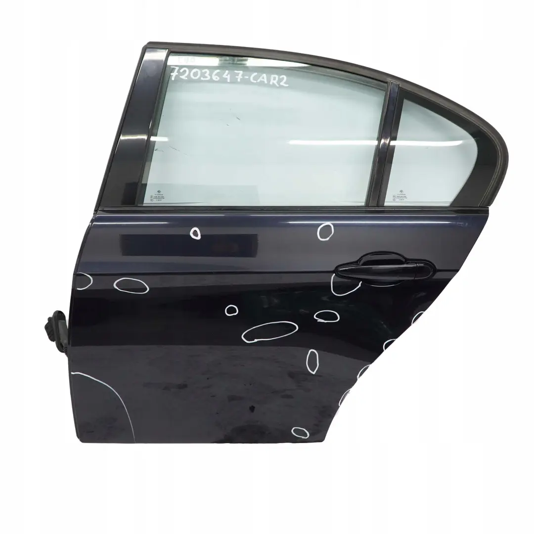 Door Rear Left N/S Carbonschwarz Carbon Black Metallic - 416 to BMW 3 Series E90 2 with Part number 7203647 BMW 3 Series E90 2 Door Rear Left N/S Carbonschwarz Carbon Black Metallic - 416 - SKU 7203647-CAR2 - Part number 7203647
