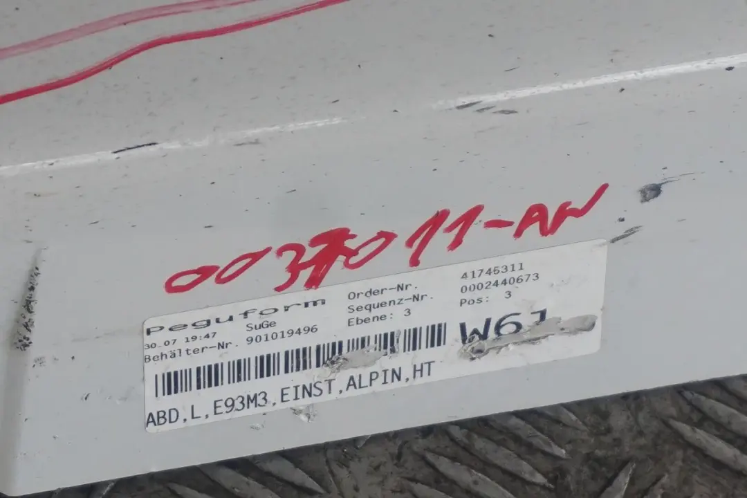 BMW 3 E93 Listwa nakładka próg lewy M3 - SKU 0037011-AW - Numer Części 0037011