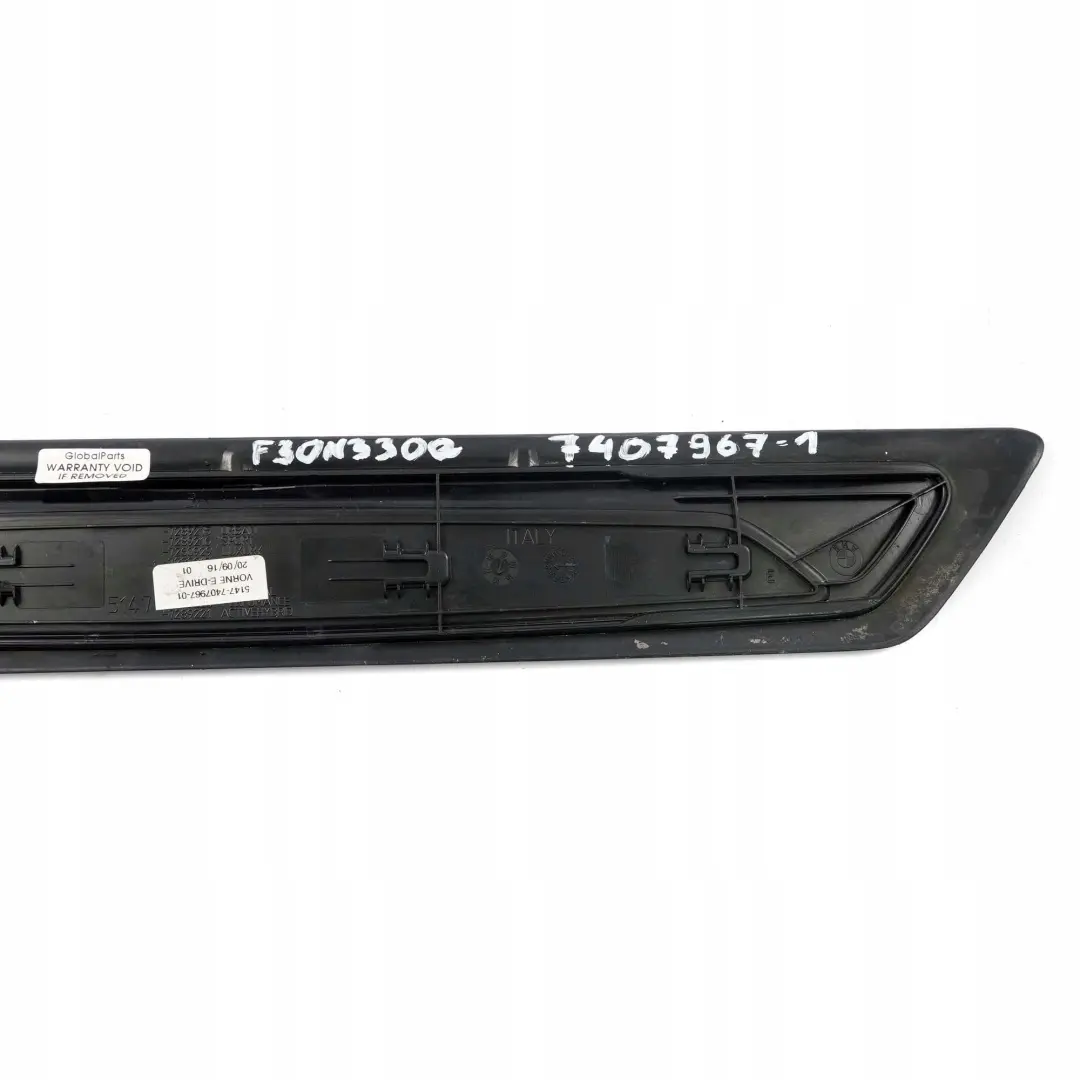 BMW F30 LCI 330e Hybrid eDrive Front Entrance Door Cover Trim Sill Panel Strip - SKU 7407967-1 - Part number 7407967