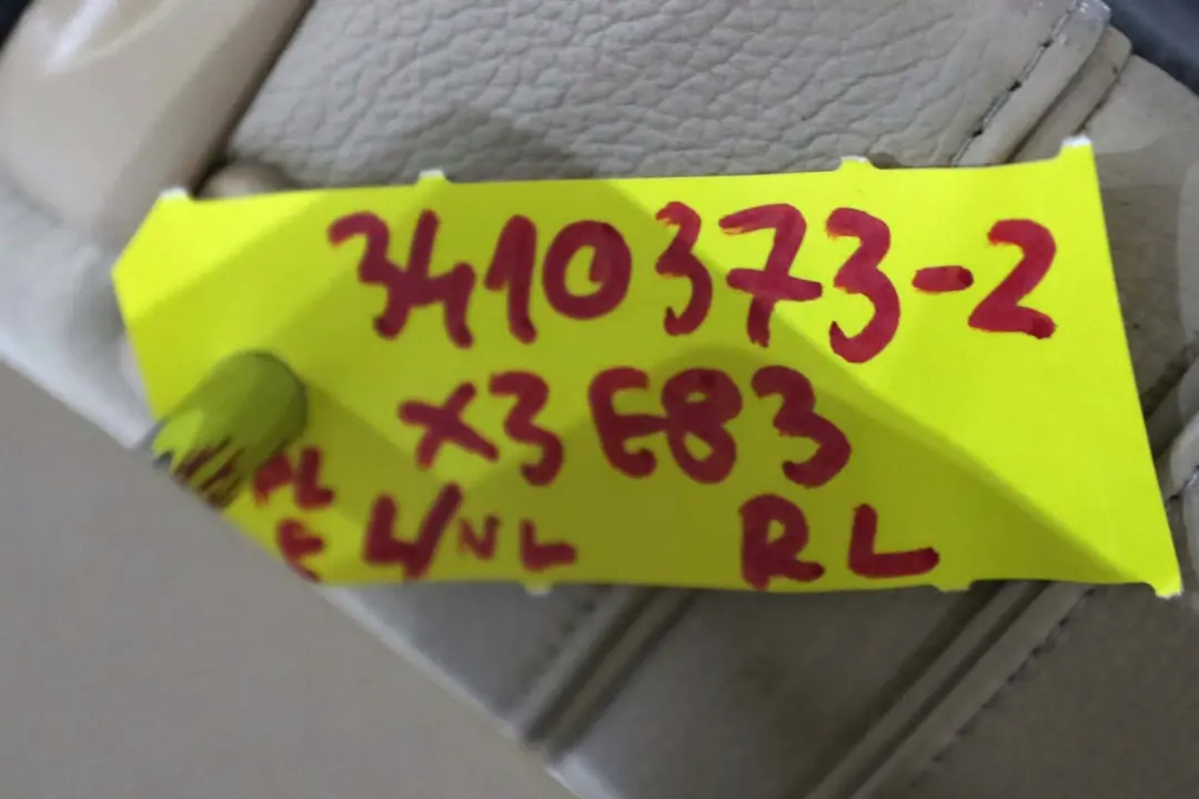 Beige Interior Seat Cover Backrest Leather Rear Left N/S to BMW X3 SERIES E83 with Part number 3410373 BMW X3 SERIES E83 Beige Interior Seat Cover Backrest Leather Rear Left N/S - SKU 3410373 - Part number 3410373