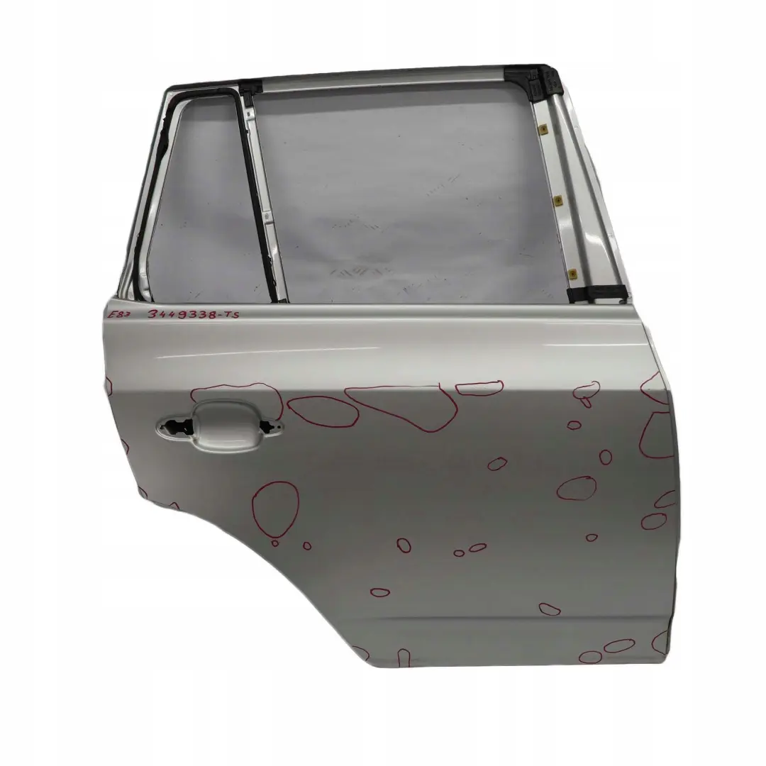 Passeggero Portiera Posteriore Dx Argento-Titanio Titan Argento per BMW X3 E83 con numero di parte 3449338 BMW X3 E83 Passeggero Portiera Posteriore Dx Argento-Titanio Titan Argento - SKU 3449338-TS - Numero di parte 3449338