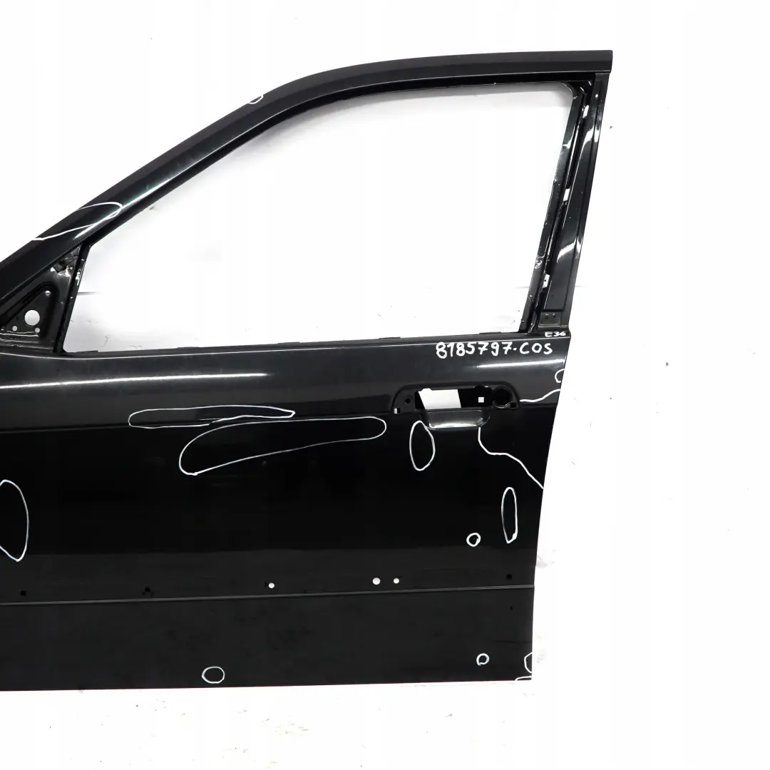 Door Front Left N/S Cosmosschwarz Black Metallic - 303 to BMW 3 E36 Saloon Touring with Part number 8185797 BMW 3 E36 Saloon Touring Door Front Left N/S Cosmosschwarz Black Metallic - 303 - SKU 8185797-COS - Part number 8185797