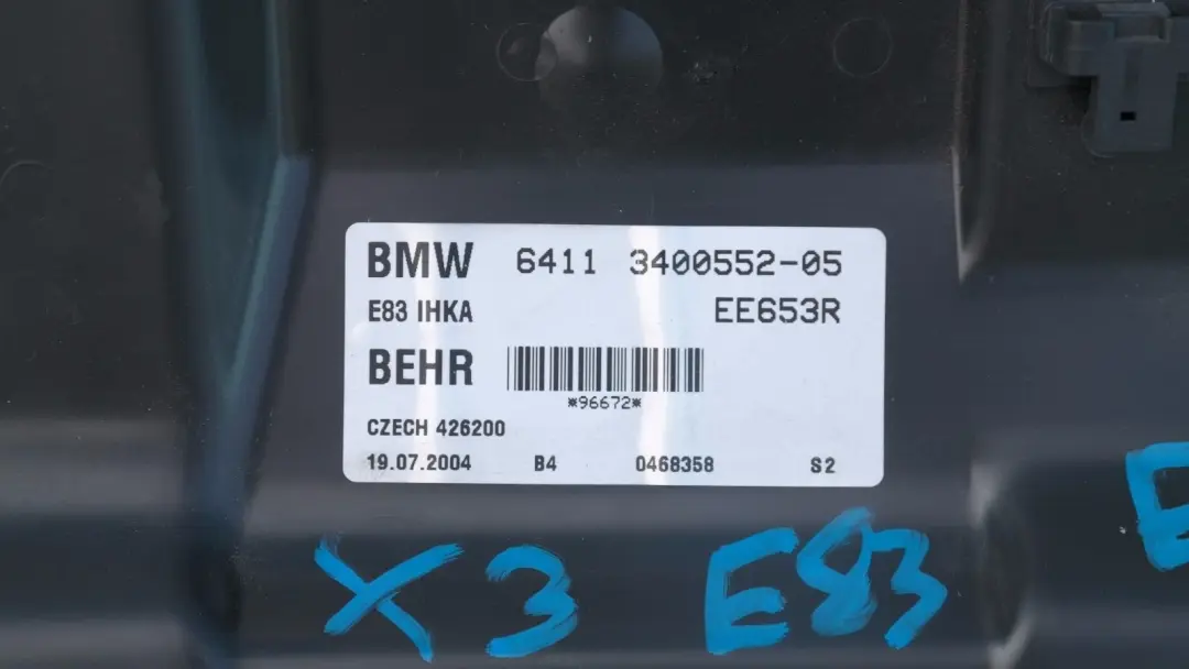 Leergehäuse Heiz Klimagerät Klimakaste für BMW 3 X3 er E46 E83 mit Teilenummer 64113400552 BMW 3 X3 er E46 E83 Leergehäuse Heiz Klimagerät Klimakaste - SKU 3400552 - Teilenummer 64113400552