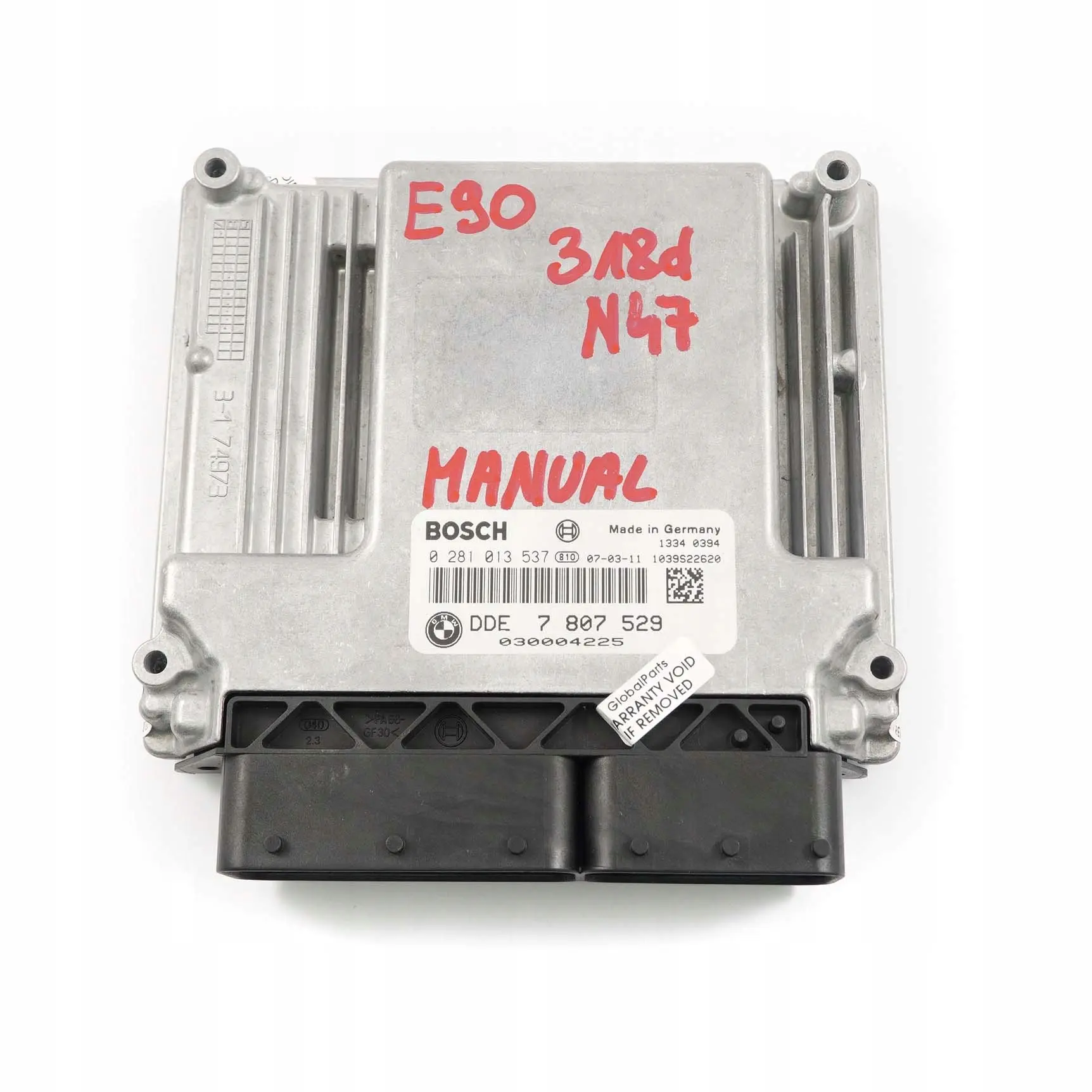 BMW E81 E87 LCI E90 E91 N47 DDE 7807529 Engine Control Unit Diesel ECU Manual