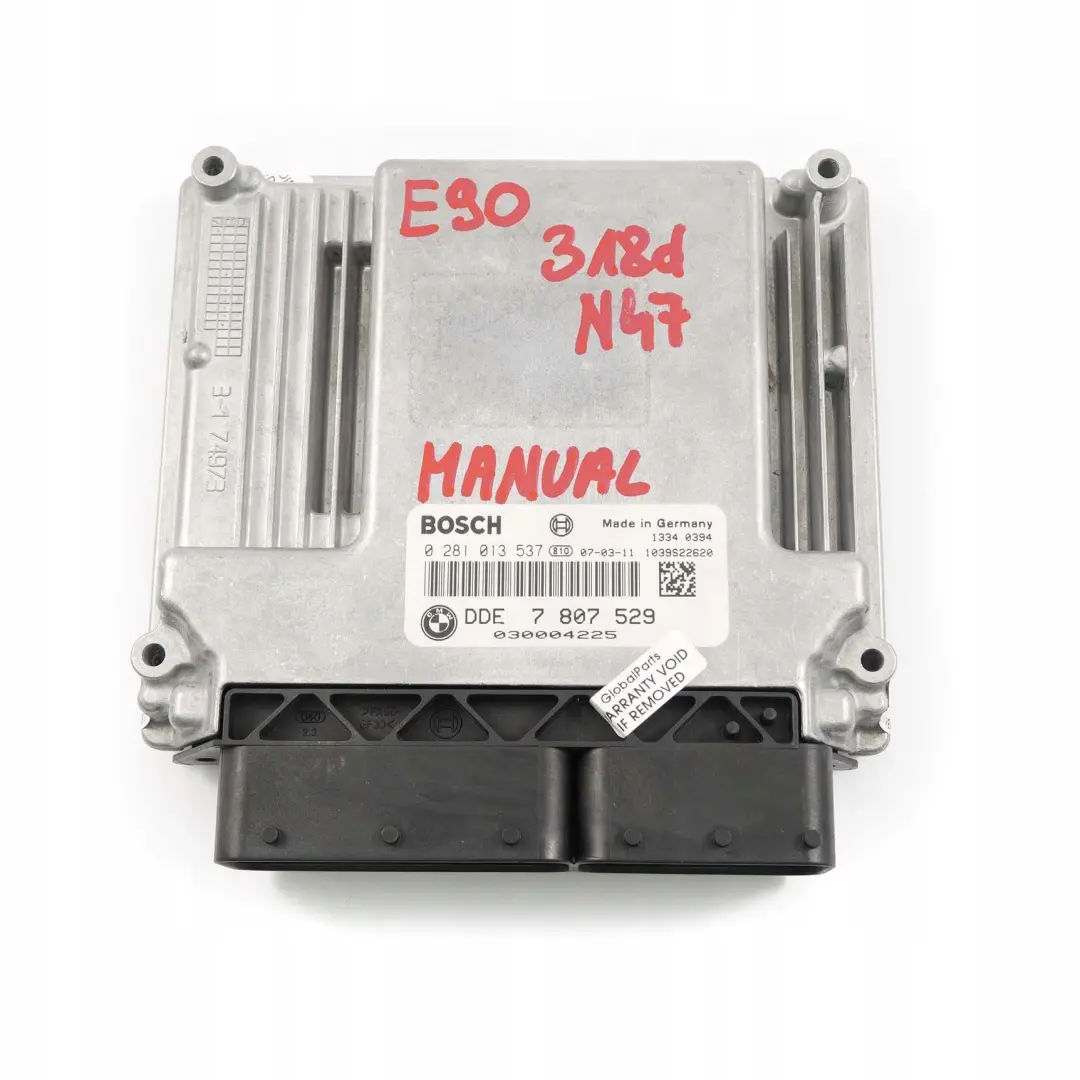 N47 DDE Unidad de Control Motor Diesel ECU Manual para BMW E87 LCI E90 E91 con número de pieza 7807529 BMW E87 LCI E90 E91 N47 DDE Unidad de Control Motor Diesel ECU Manual - SKU 7807529 - Número de pieza 7807529