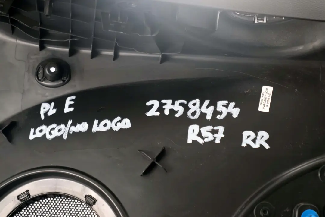 Mini Cabrio Convertible R57 Rear Lateral Trim Panel Right O/S Carbon Black - SKU 2758454 - Part number 2758454