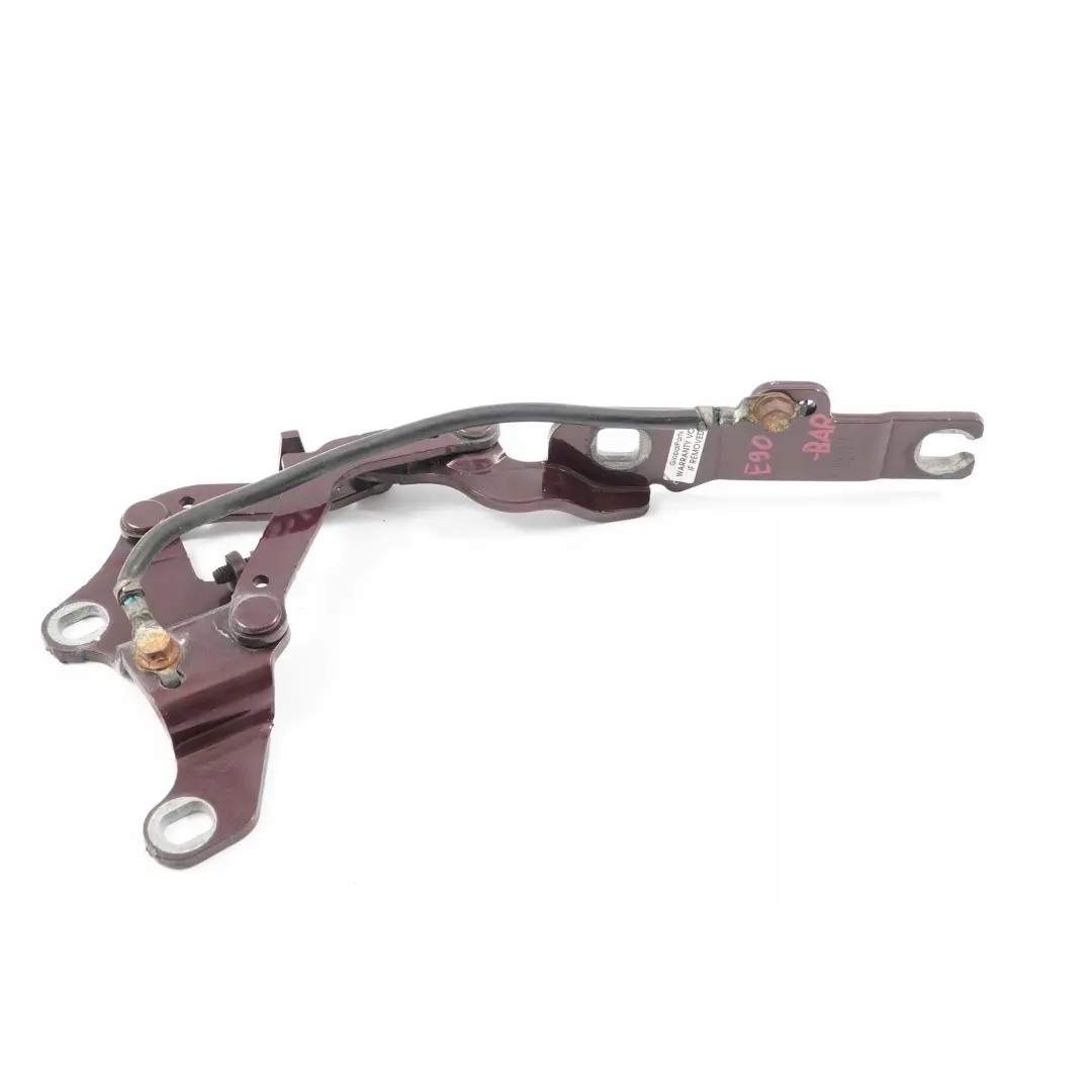 Front Left Engine Bonnet Hinge N/S Barberarot Red - A39 to BMW 3 Series E90 with Part number 7115263 BMW 3 Series E90 Front Left Engine Bonnet Hinge N/S Barberarot Red - A39 - SKU 7115263-BAR - Part number 7115263