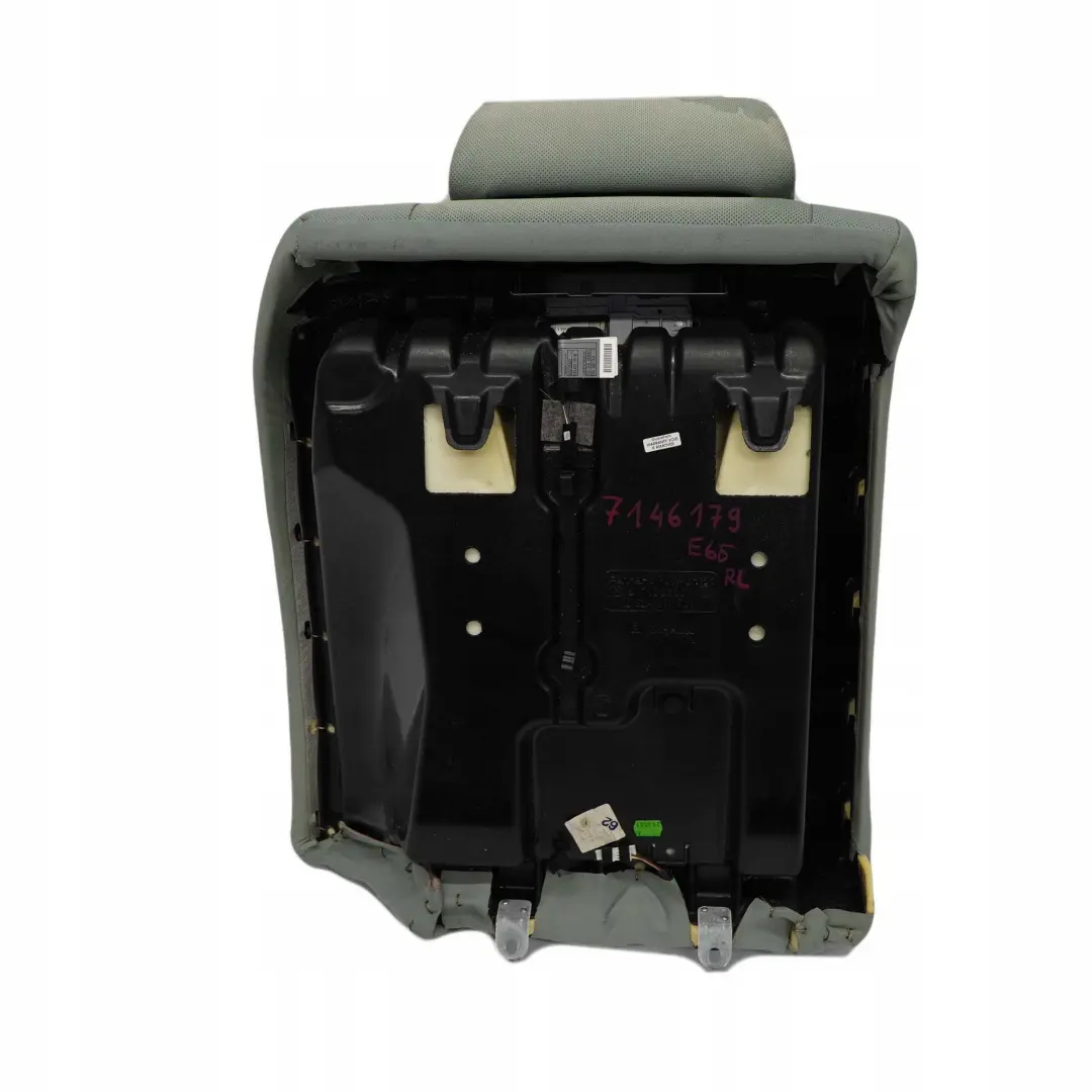Left N/S Backrest Cover Climate Leather Nasca Green to BMW 7 E65 E66 Rear Seat with Part number 7146179 BMW 7 E65 E66 Rear Seat Left N/S Backrest Cover Climate Leather Nasca Green - SKU 7146179 - Part number 7146179