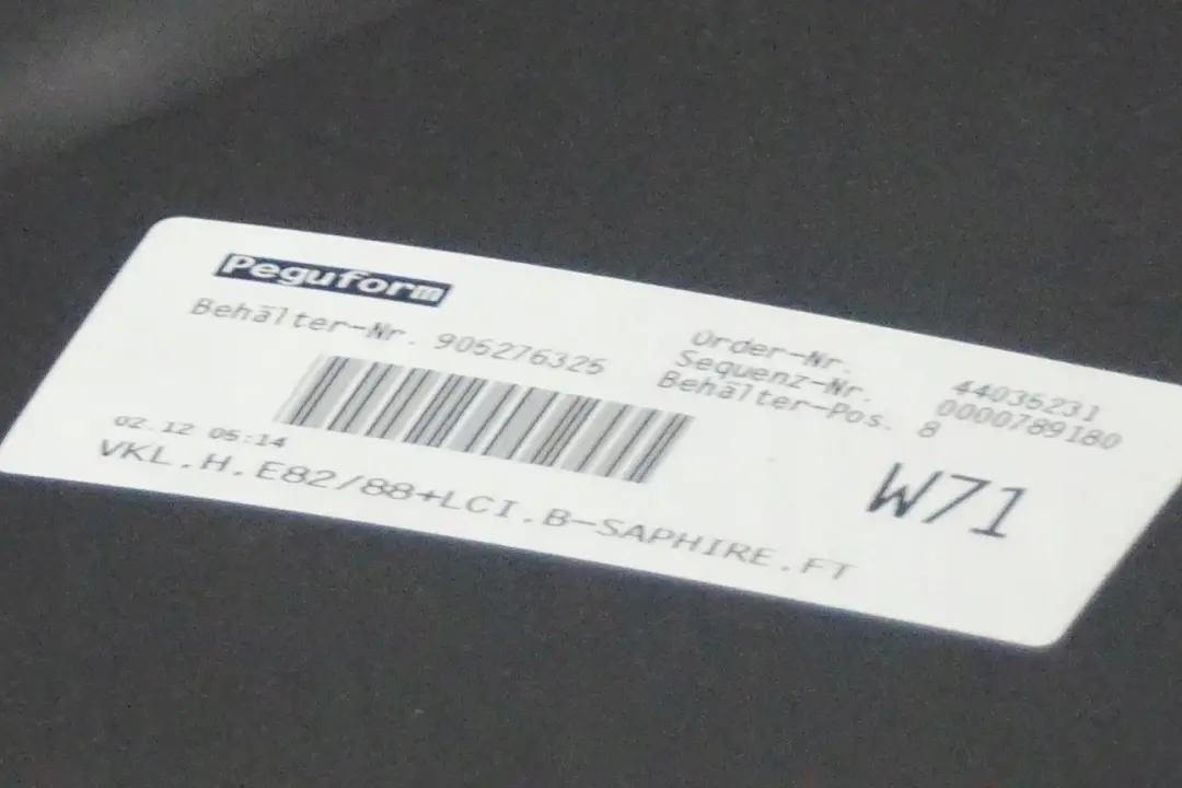 BMW 1 Series E82 E88 Trim Panel Rear Bumper Black Sapphire Metallic - 475 - SKU 0036627-BS - Part number 0036627